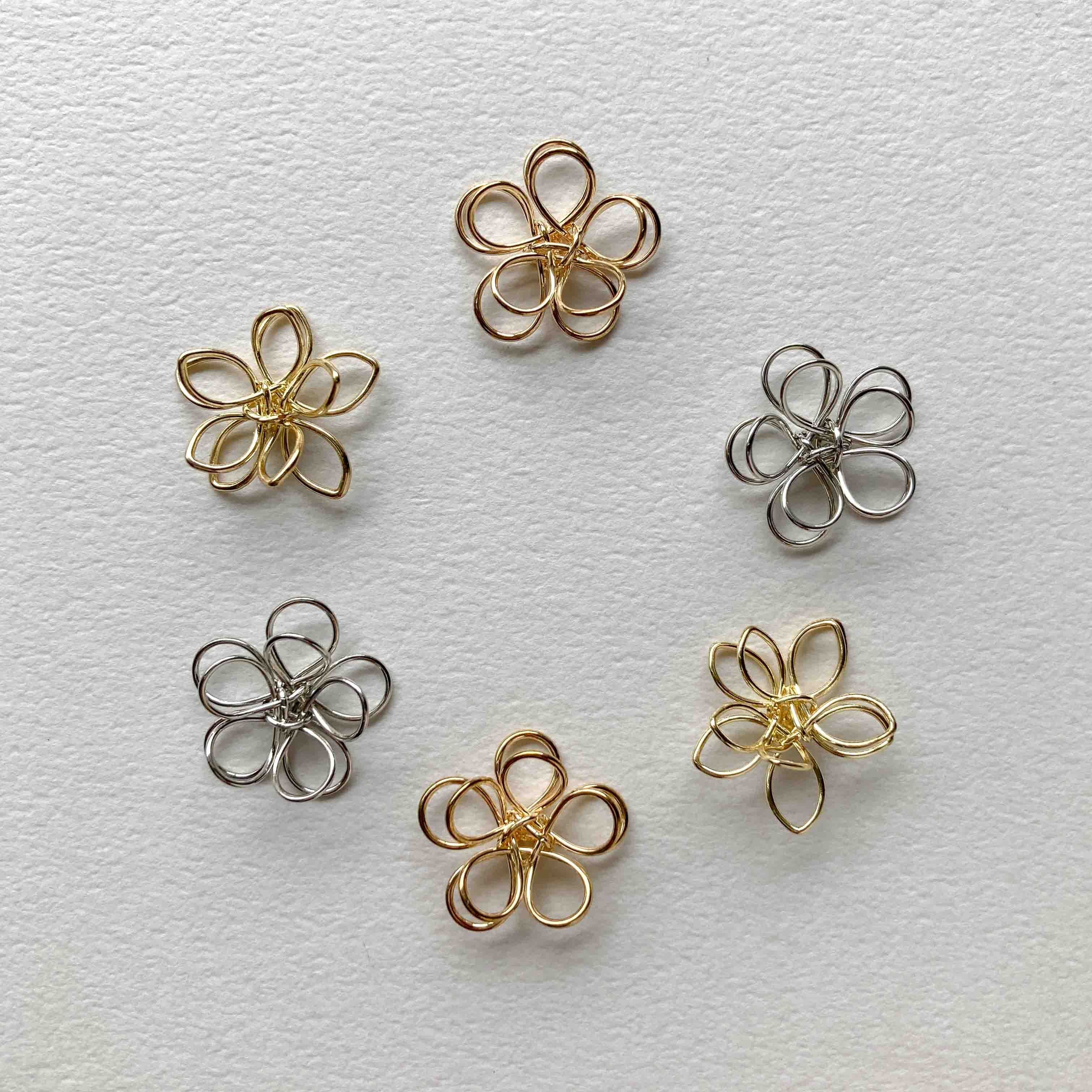 最終入荷〉ワイヤーお花モチーフ（丸・角） | Dua-アクセサリーパーツ