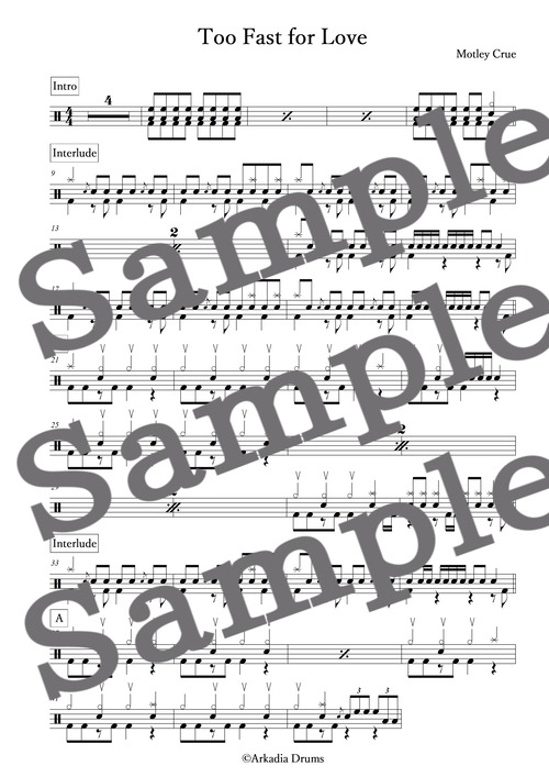 Too Fast for Love（Motley Crue）