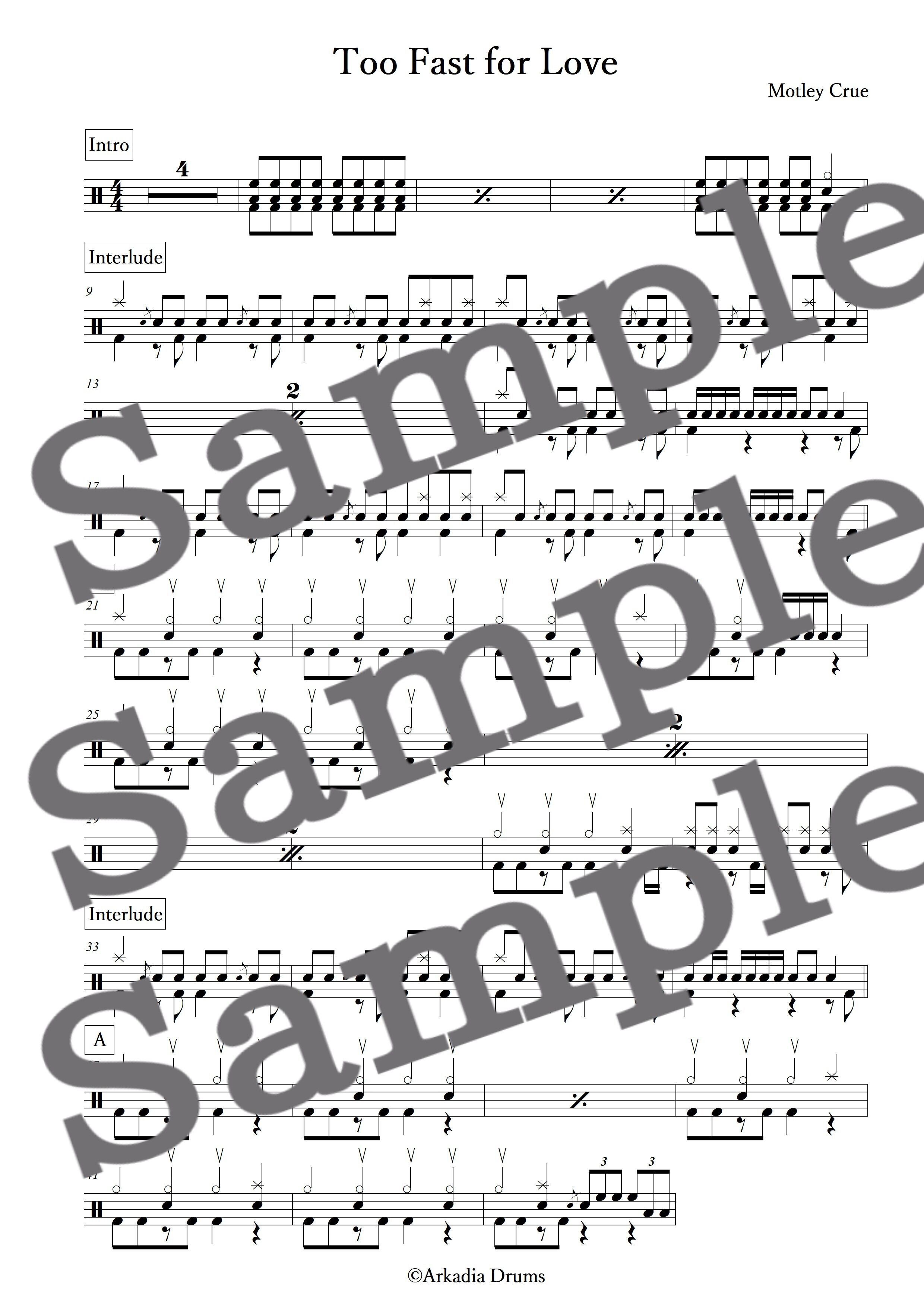 Too Fast for Love(Motley Crue)