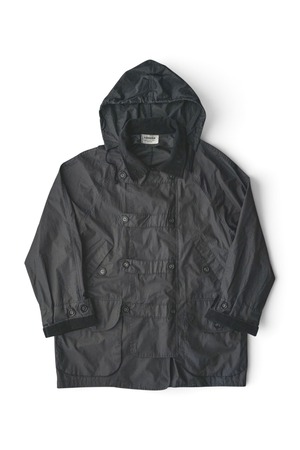 90's "renoma PARIS" Black Color Technical Multi-Layer Hooded Coat Made in FRANCE