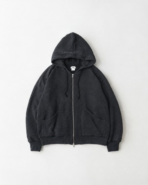 saby WAFFLE HOODIE - Pigment Stone Wash - RUST BLACK