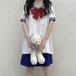 ✞ セーラーカラーネイビーリボン制服シャツブラウス or プリーツスカート  ✞ゴスロリ SM ミリ 甘ロリ クラロリ 和ロリ エレガント 黒ロリ 姫ロリ 華ロリ BB-BB6489630