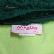 フラダンス 衣装 CC Fashions CCファッション ワンピース ドレス グリーン系 ハワイ製 ワントーン レース きれい 上品 おしゃれ かわいい 華やか 鮮やか 明るい 爽やか 緑 黄緑 ハワイアン アロハ フラ ダンス レッスン 練習