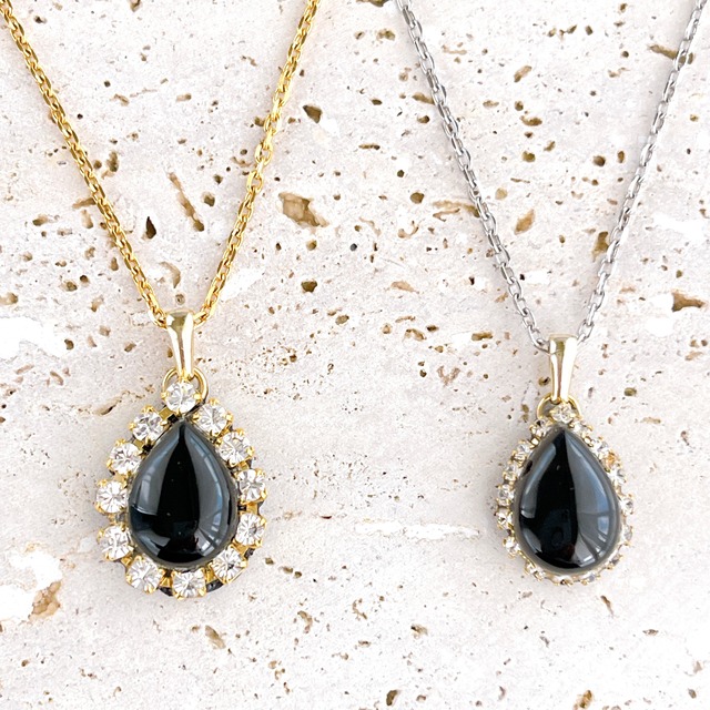 漆黒の宇宙✧モリオンお守りピアス&ネックレス2点セット✧GALAXY✧サージカルステンレス