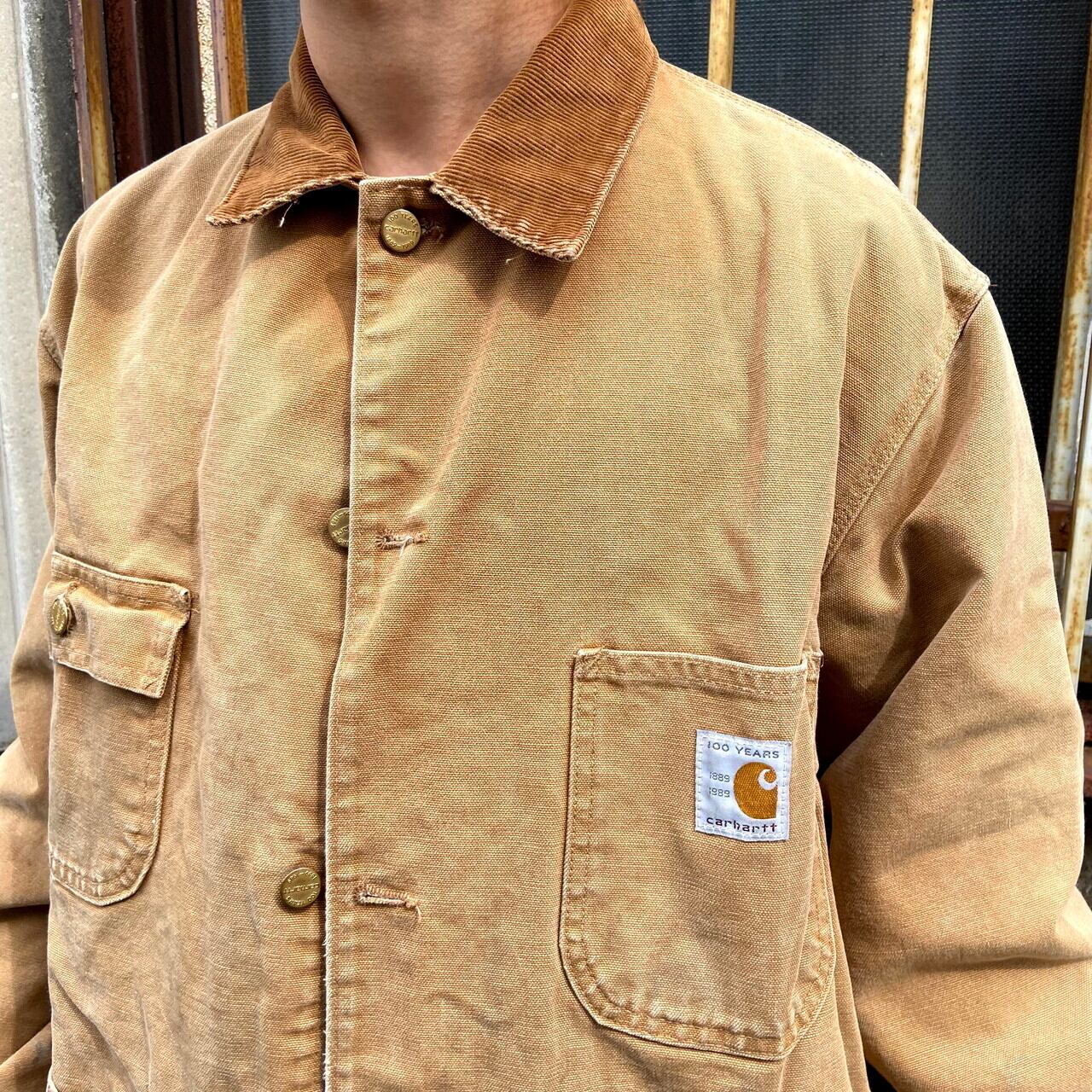 80年代 USA製 100周年モデル カーハート ミシガンチョアコート ワークジャケット メンズXL相当 古着 Carhartt ダック地  カバーオール キルティングライナー ライトブラウン 茶色 ヴィンテージ ビンテージ 80s【ワークジャケット】【WS2202-30】【SOL】 |  cave ...