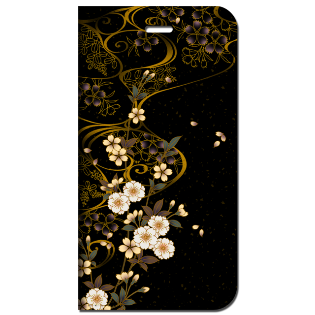 iPhone対応 スマホ 手帳型ケース 雅桜流し 和柄 【iPhone17 / iPhone16 / iPhone16e / iPhoneSE 他 iPhone各機種対応】 st44