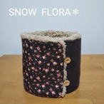 あったか素材のネックウォーマー＊小花×茶