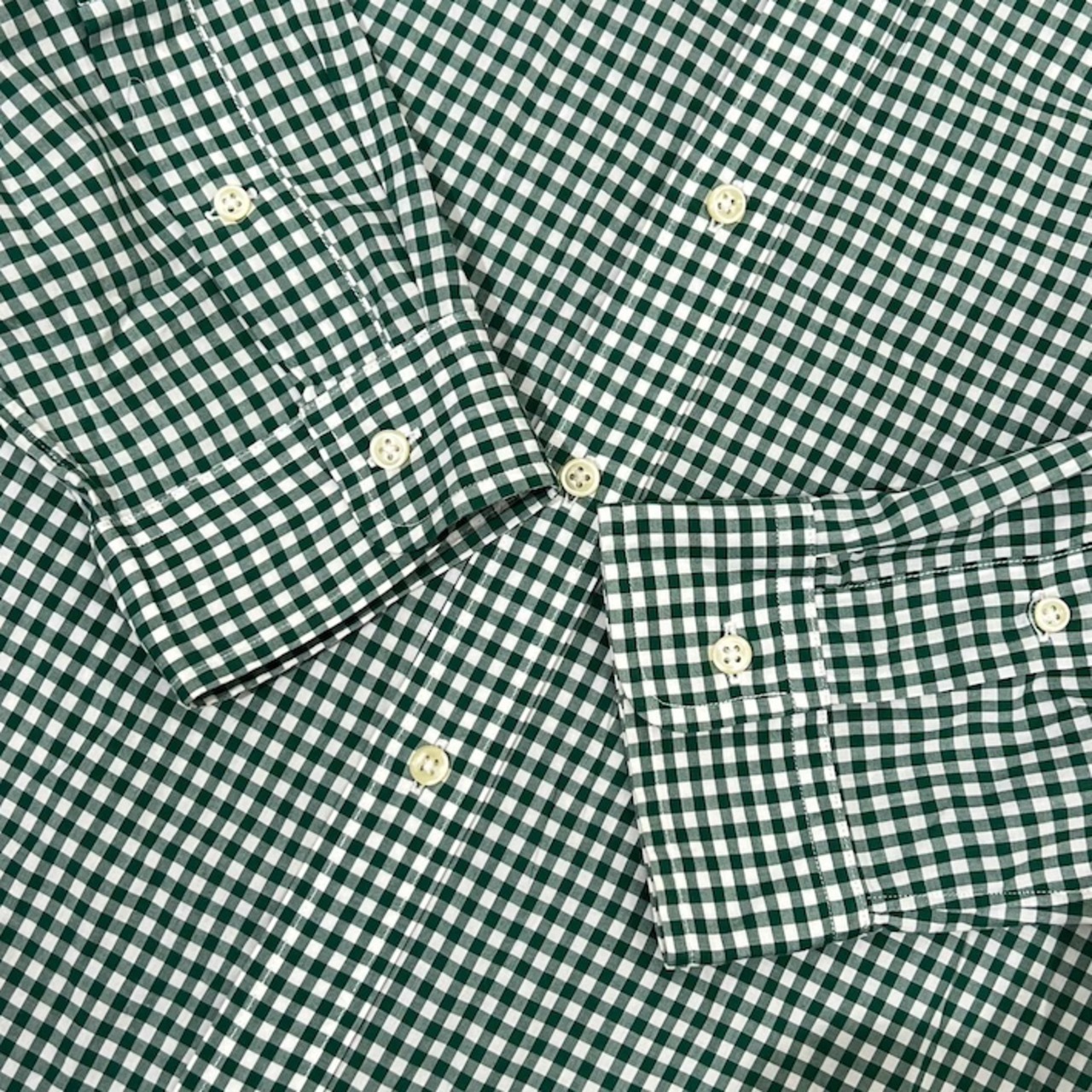 Ralph Lauren ラルフローレン SLIM FIT チェック BD ボタンダウン 長袖シャツ XL/グリーン メンズ ビンテージ