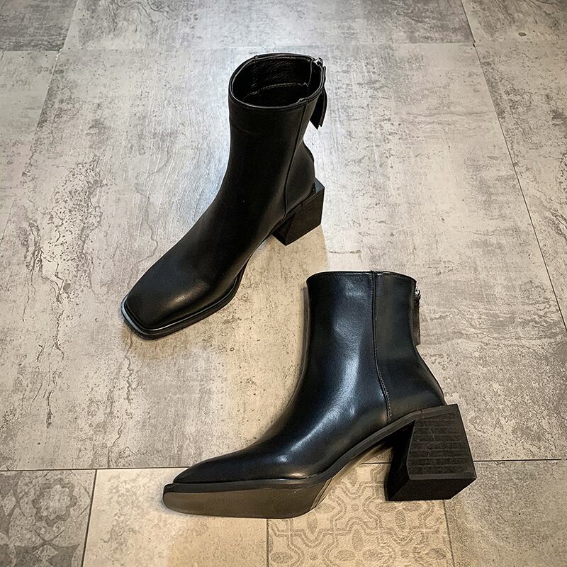 ブーツレディースオータムレッドジッパーカジュアルブラックショート 靴 シューズ 秋物 フェイクシューズ16789469782