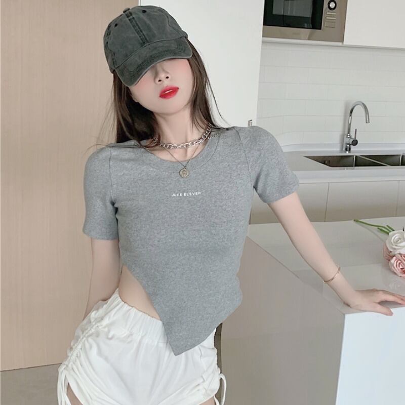 カラーTシャツ レディースサマールーズ薄手トップス 夏物 ハンチェンe26171185764