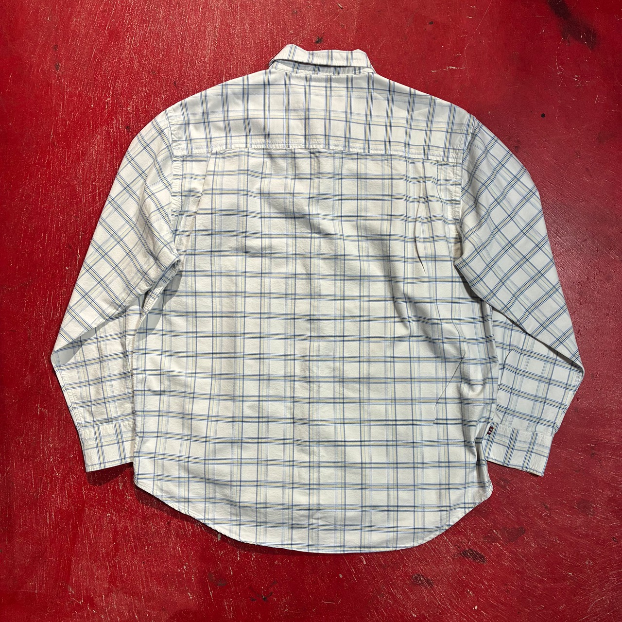 PHAT FARM 長袖チェックシャツ　ファットファーム　オーバーサイズ　青白　XL