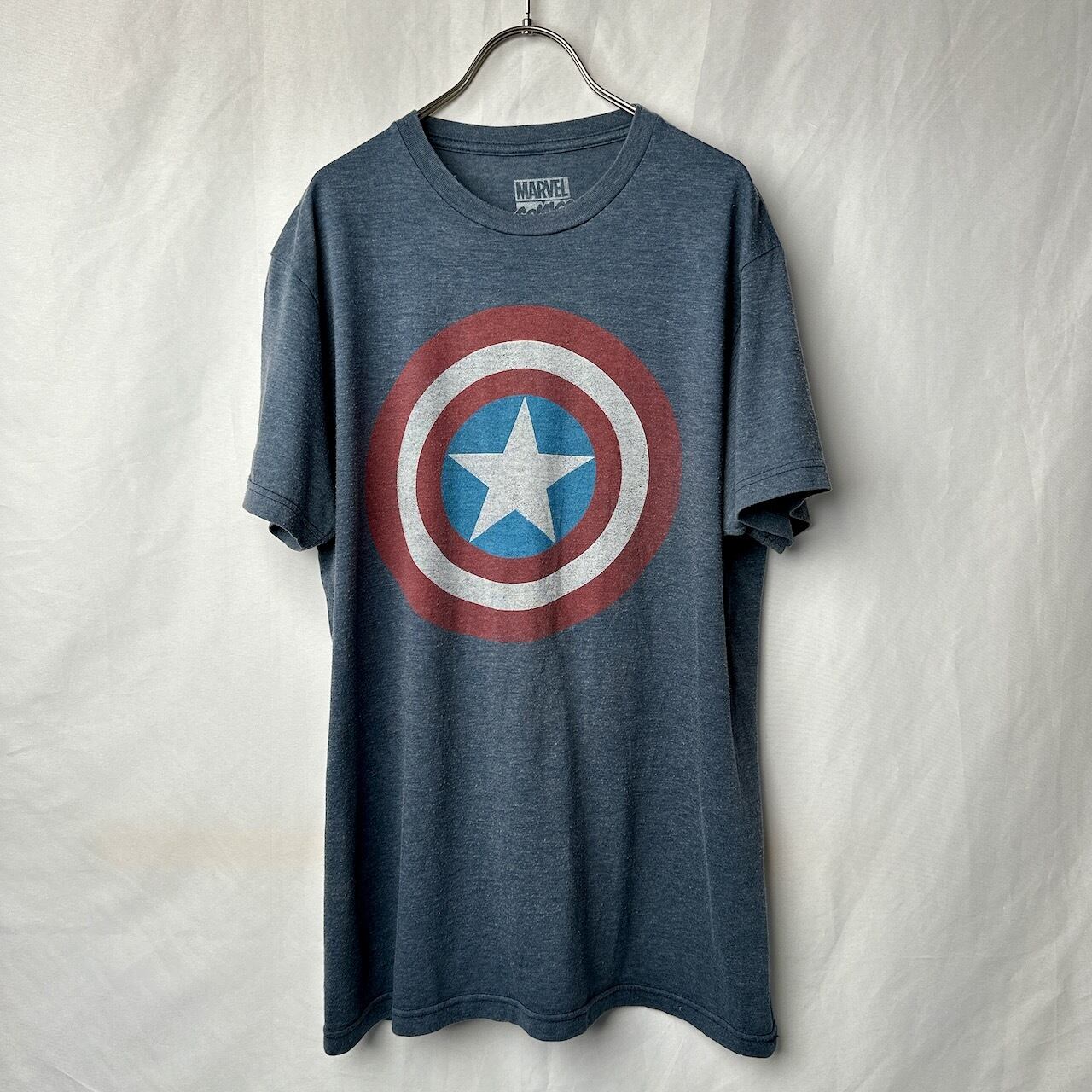 MARVEL キャプテン・アメリカ サイズ:M 半袖 Tシャツ サックス MARVEL キャプテン・アメリカ サイズ:M 半袖 Tシャツ サックス
