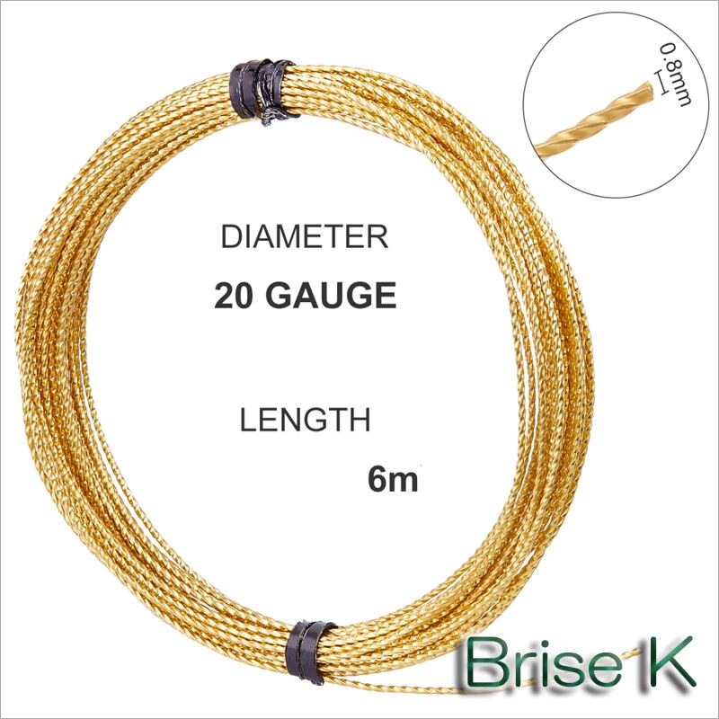 A☆ツイストクラフトワイヤー☆真鍮☆0.8mm✕6m w-8-13 | Brise-K