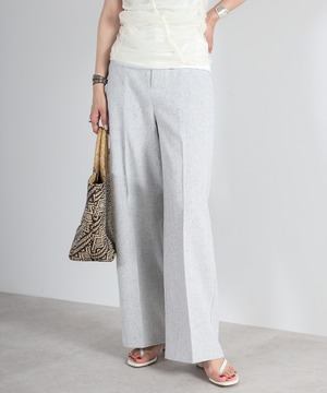 リネンライクツイードストレートパンツ【p-20185】.