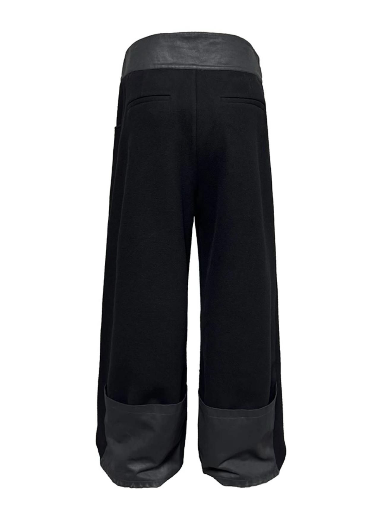 JCAESAR STUDIO Leather Wool Wide Trousers