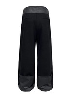 JCAESAR STUDIO Leather Wool Wide Trousers
