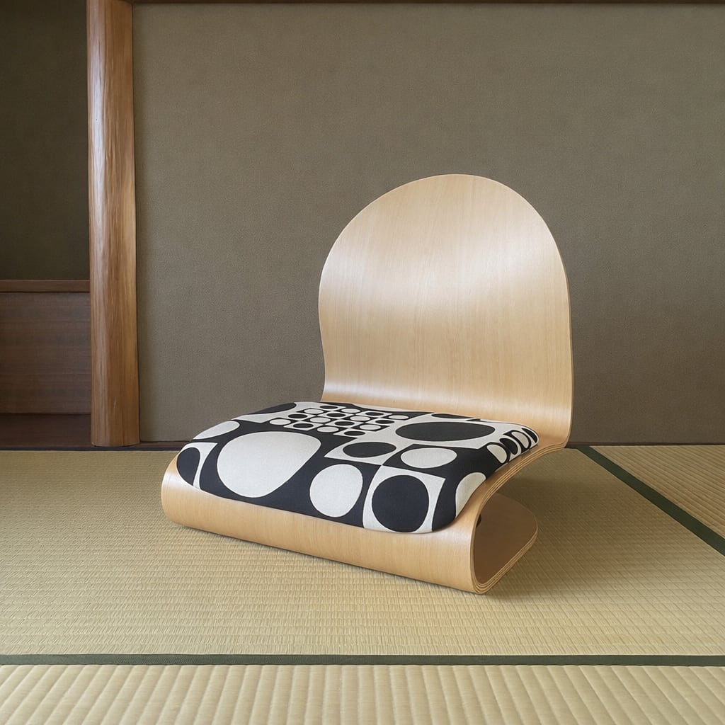 Tatami Chair by Verner Panton (Natural body / Maharam, Geometri)