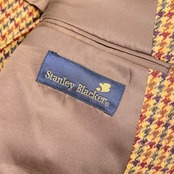 Stanley Blacker スタンリーブラッカー Alexanders OF SCOTLAND エルボーパッチ 千鳥柄 ウール 2B テーラードジャケット100-90-180/ベージュ系 メンズ