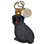 パグレザーキーホルダー【全身／ブラック】