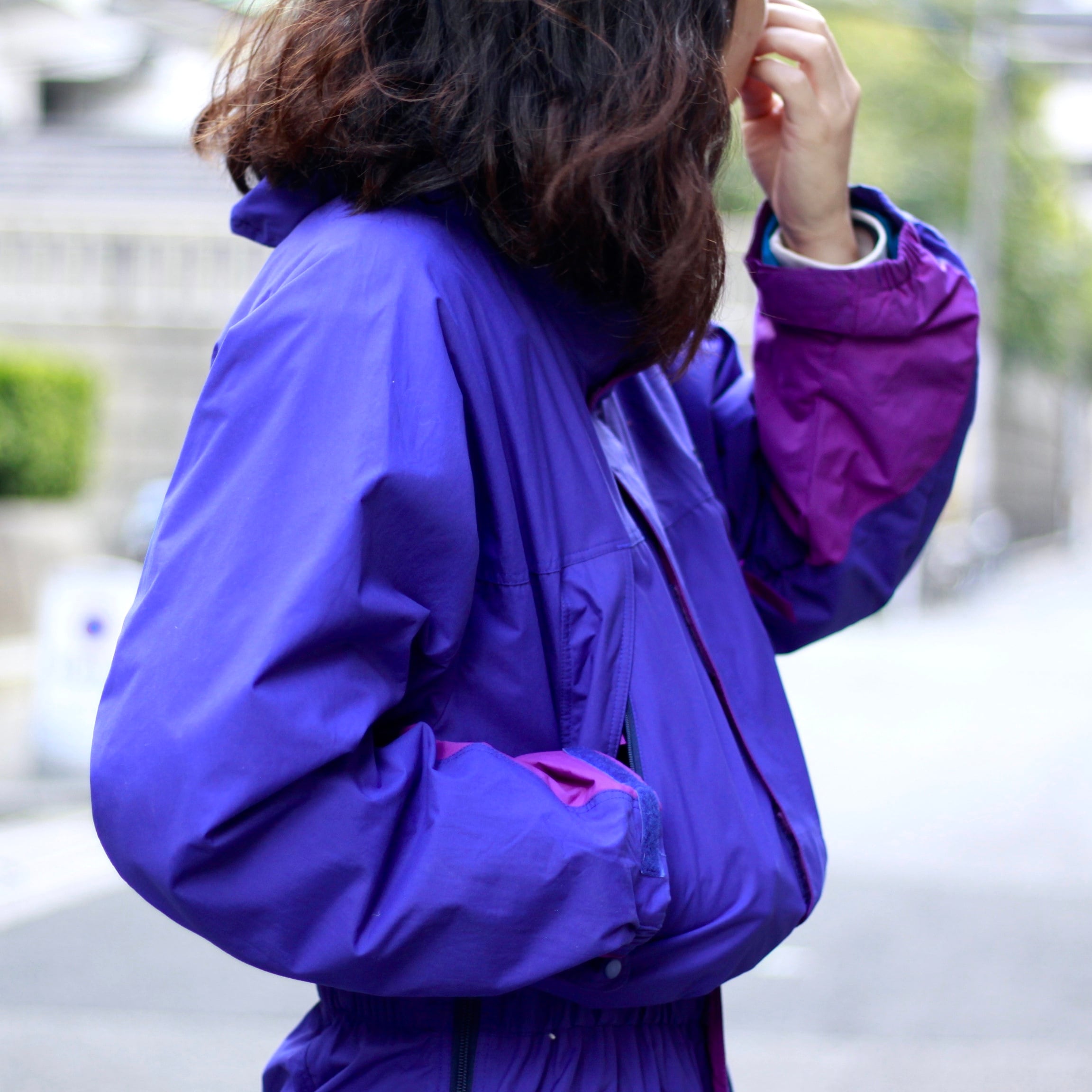 0437. 1990's patagonia jumpsuit パープル ジャンプスーツ つなぎ 