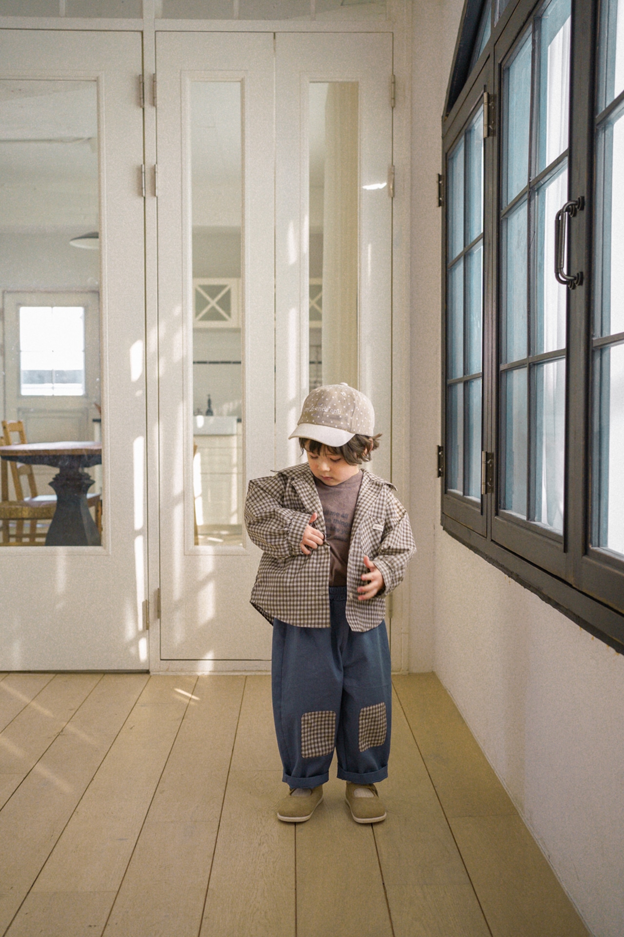 ONU 26/SS Check patchwork pants