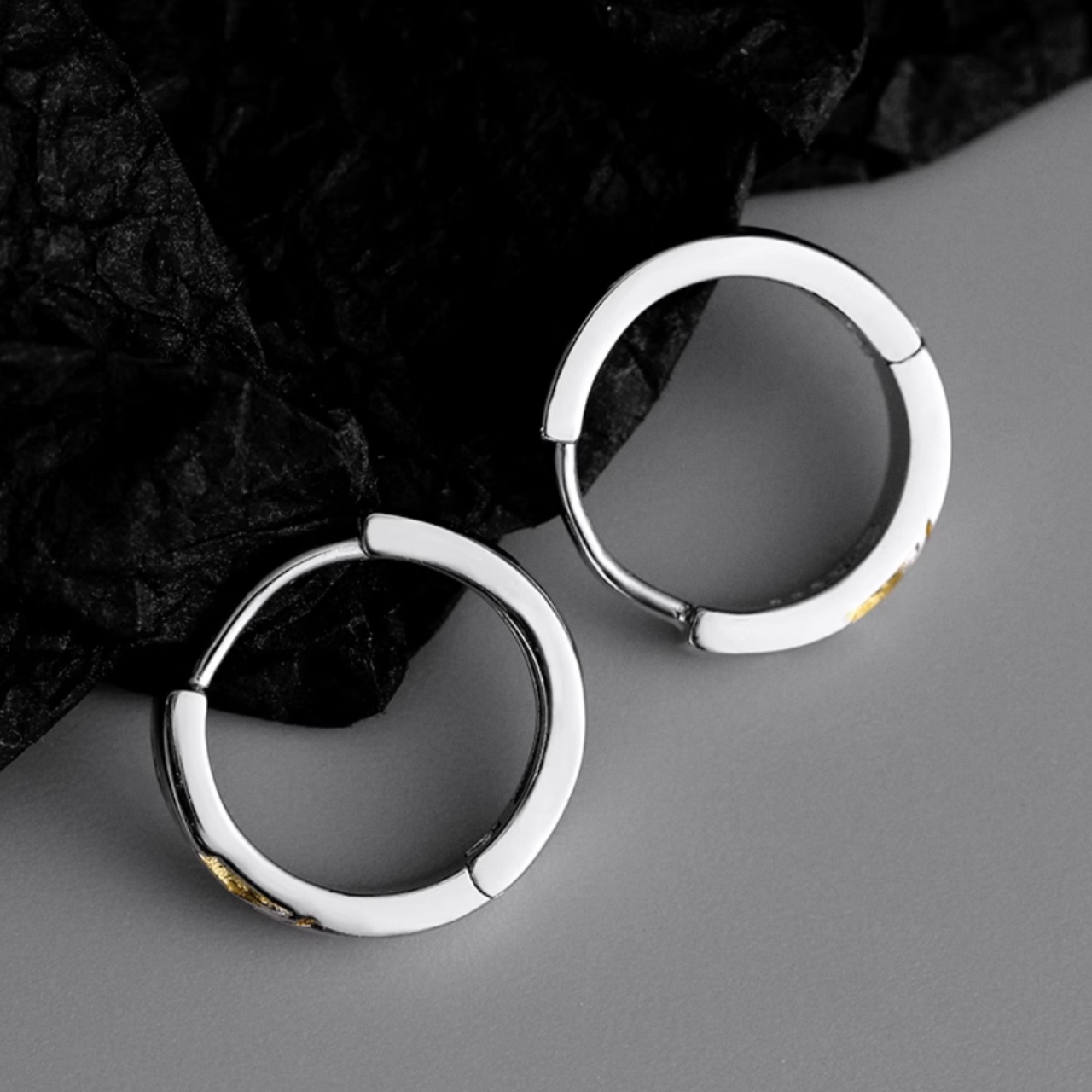 幾何学模様 シルバーピアス af0155