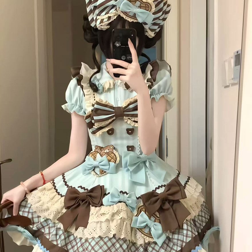 甘ロリ カチューシャ チョコミント×リボン×ヘッドドレス｜WithU