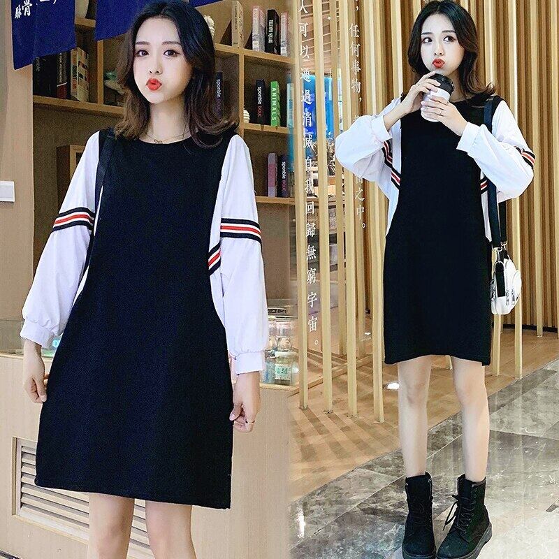 【新作】【送料無料】 6016＃授乳マタニティルーススタイリッシュな偽Oネックツーピースドレス妊婦妊娠中の授乳ドレス AL expec328908055813