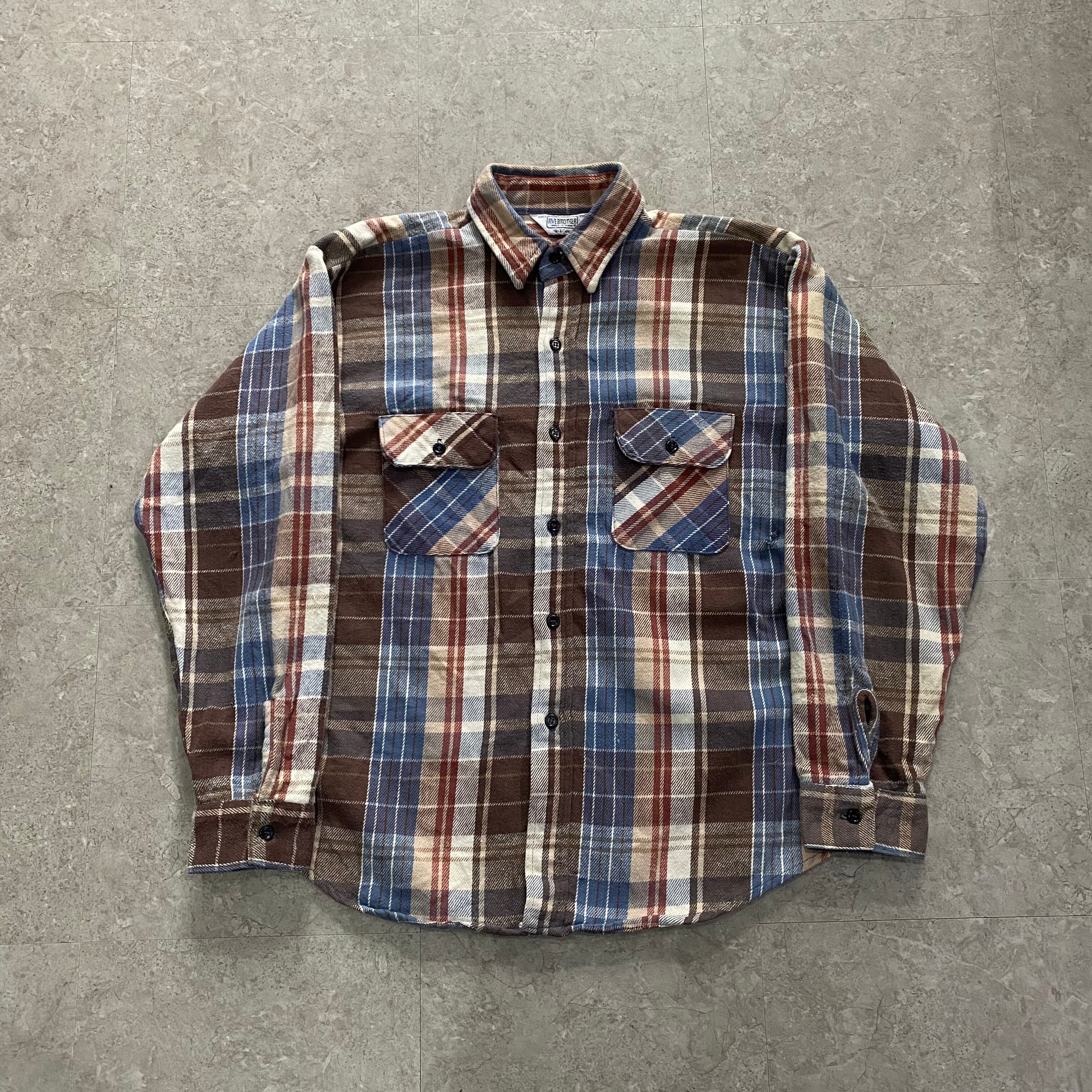 80s FIVE BROTHER heavy flannel shirt【仙台店】