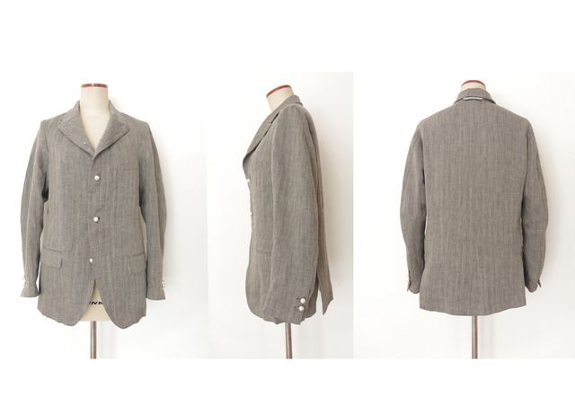 リネンヘリンボーンツイードジャケット【総裏仕立て】