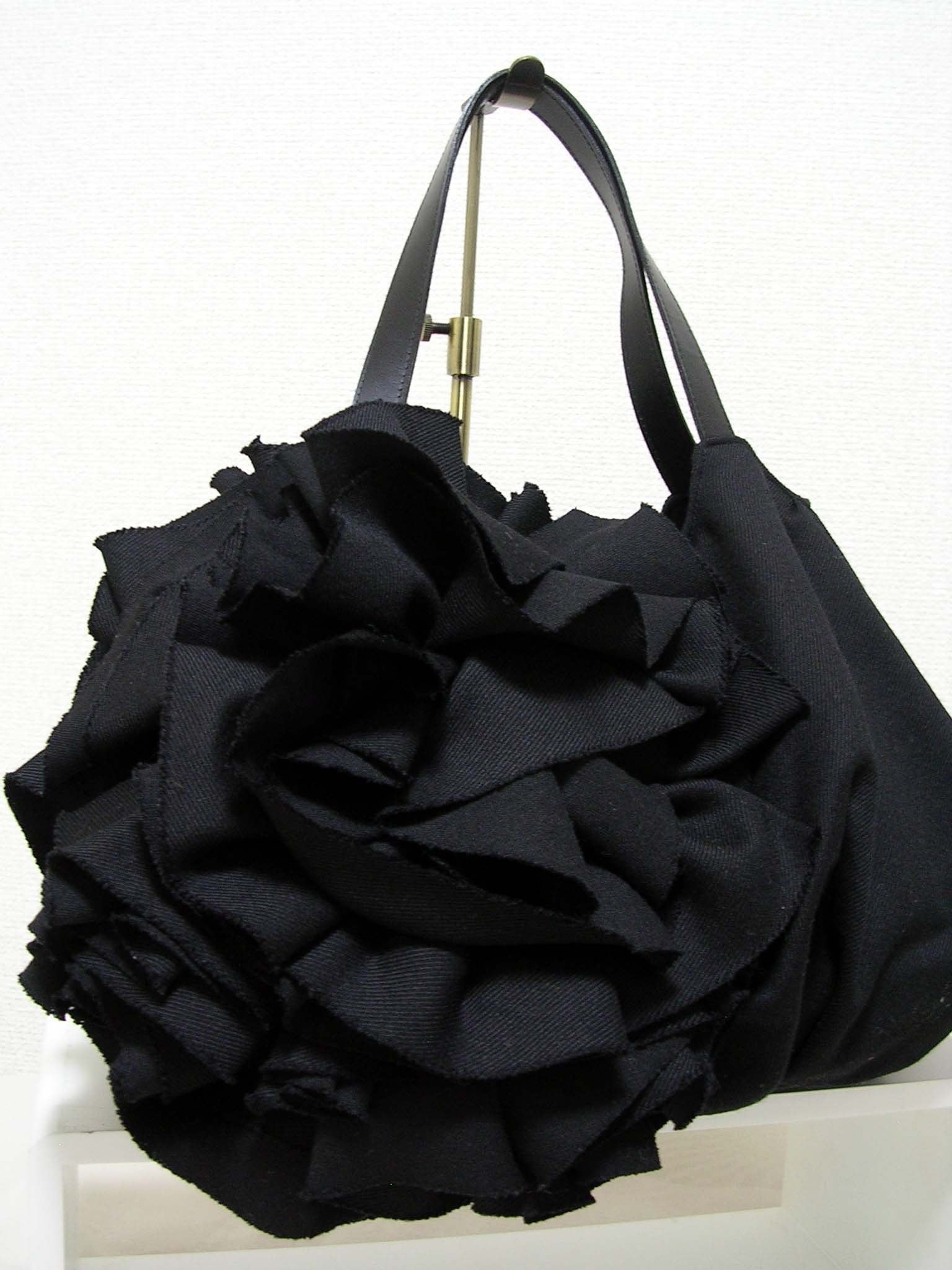 ブラックフラワーバッグ M /LTJB-01#BK | a Linden:tree リンデンツリー