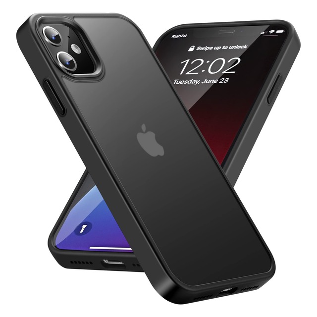 COSOIK iPhone 11 用 ケース 半透明 衝撃吸収 米軍MIL規格取得 マット感 ブラック