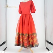 フラダンス 衣装 ワンピース ドレス レッド系 アロハスタンダード 日本製 ハワイアン アロハ ALOHA STANDARDS 無地 オーガンジー生地 パフスリーブ レッスン 練習 ブラック系 イエロー系 赤 黒 黄 華やか 鮮やか おしゃれ 上品 かわいい フラダンス衣装 オーガンジーワンピース パーティー用 赤系 フェミニン エレガント 大人 上品な印象 ステージ衣装 かわいいデザイン