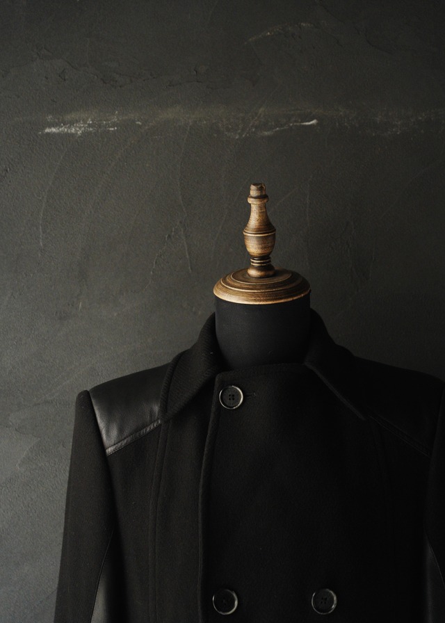 VERSACE Collection switching leather wool P coat