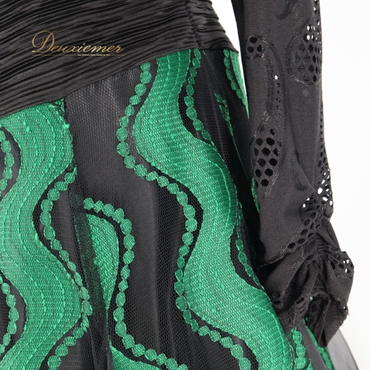 社交ダンス 衣装 パスタイム PASTIME ワンピース ドレス 黒 緑 レース 日本製 パーティドレス 発表会 綺麗 上品 パーティ ブラック系 グリーン系 社交ダンスドレス ダンス衣装 大人用 フォーマルドレス レディースドレス エレガント パフォーマンス