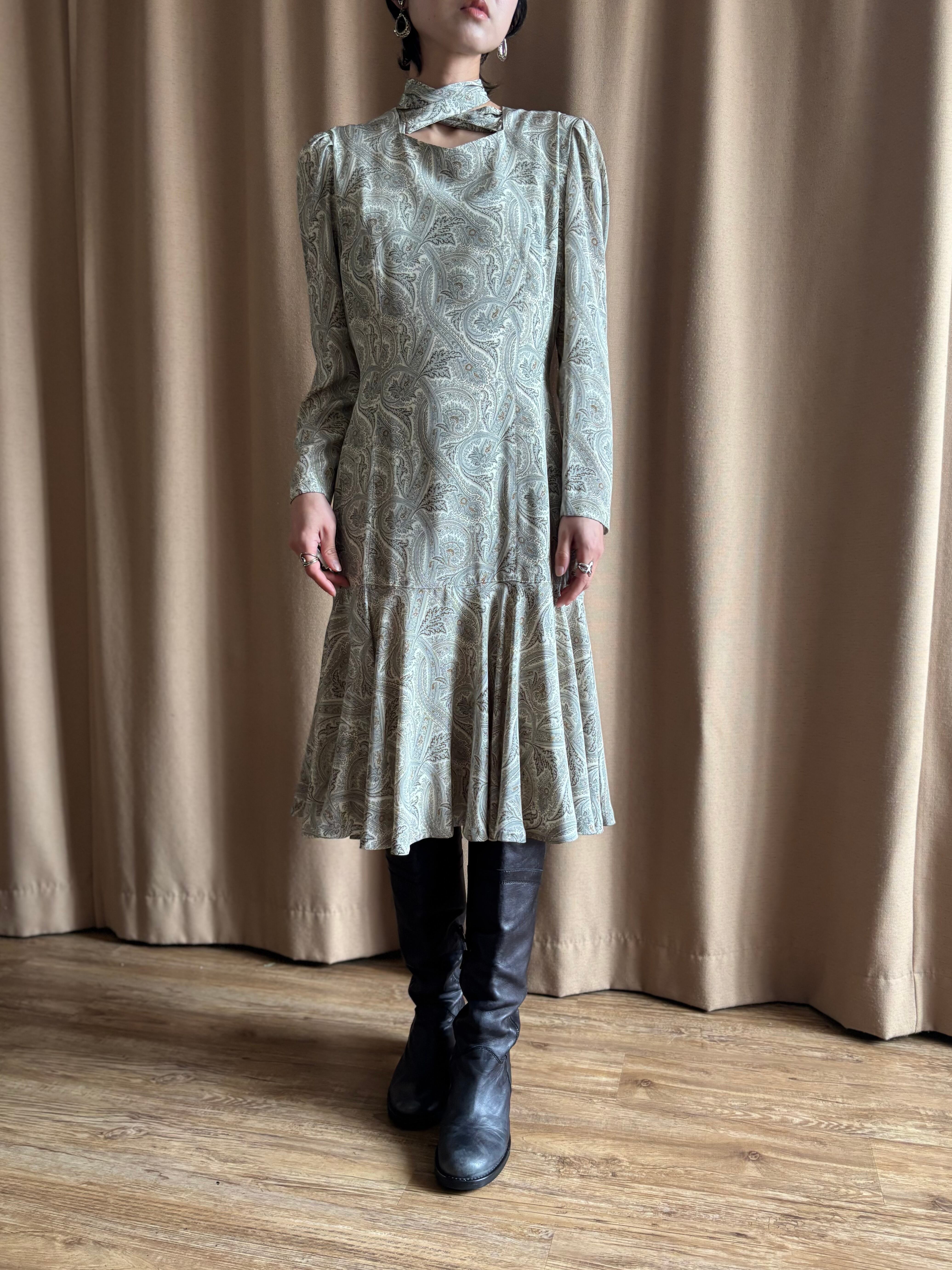 MADE IN JAPAN paisley pattern classic dress-5209-4 | COLLENTE vintage