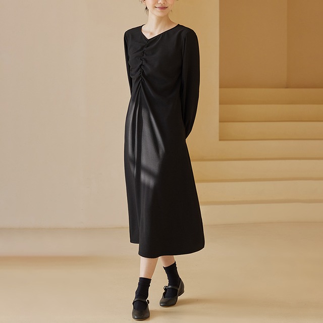 フロントギャザーワンピース No.4033