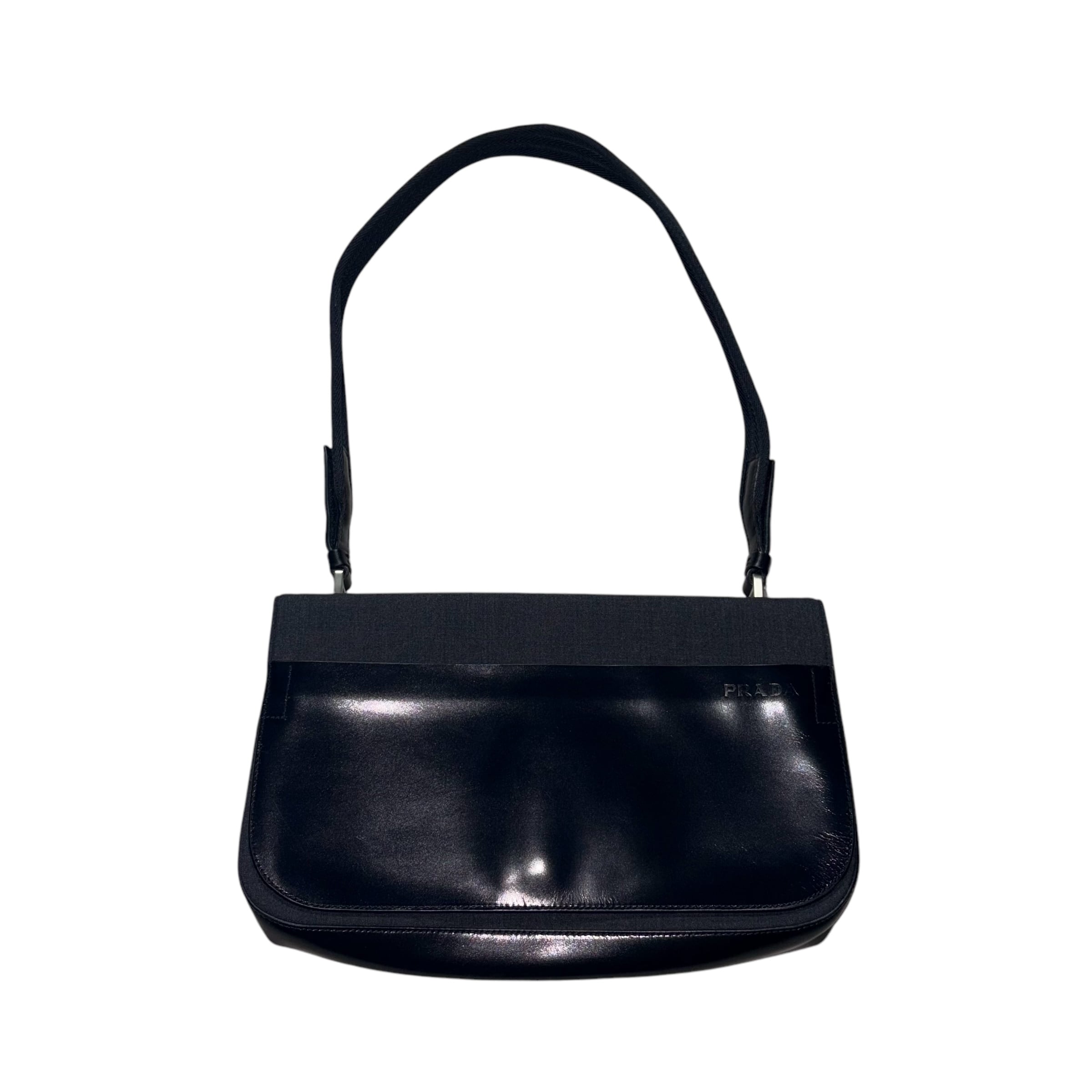 archive PRADA leather × technical fabric one shoulder bag archive PRADA leather × technical fabric one shoulder bag