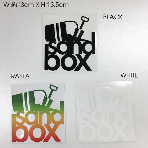 SANDBOX カッティングステッカー　5"STACKS  (BLACK / RASTA / WHITE/GRAY)