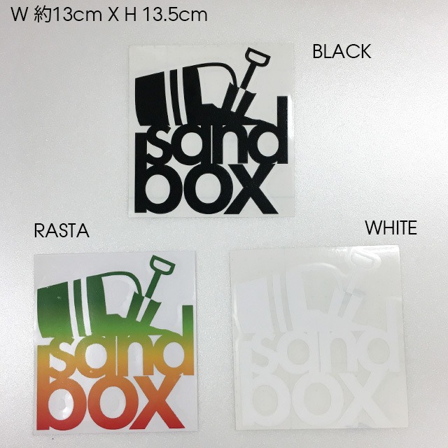 SANDBOX カッティングステッカー　5"STACKS  (BLACK / RASTA / WHITE/GRAY)