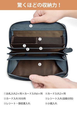 長財布 レディース メンズ 財布 本革 ラウンドファスナー スキミング防止 大容量 小銭入れ コインケース カード入れ ギフト プレゼント 多機能