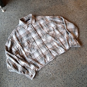 ショート丈 チェックシャツ used [412058]
