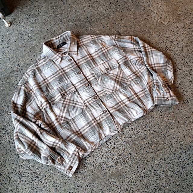 ショート丈 チェックシャツ used [412058]