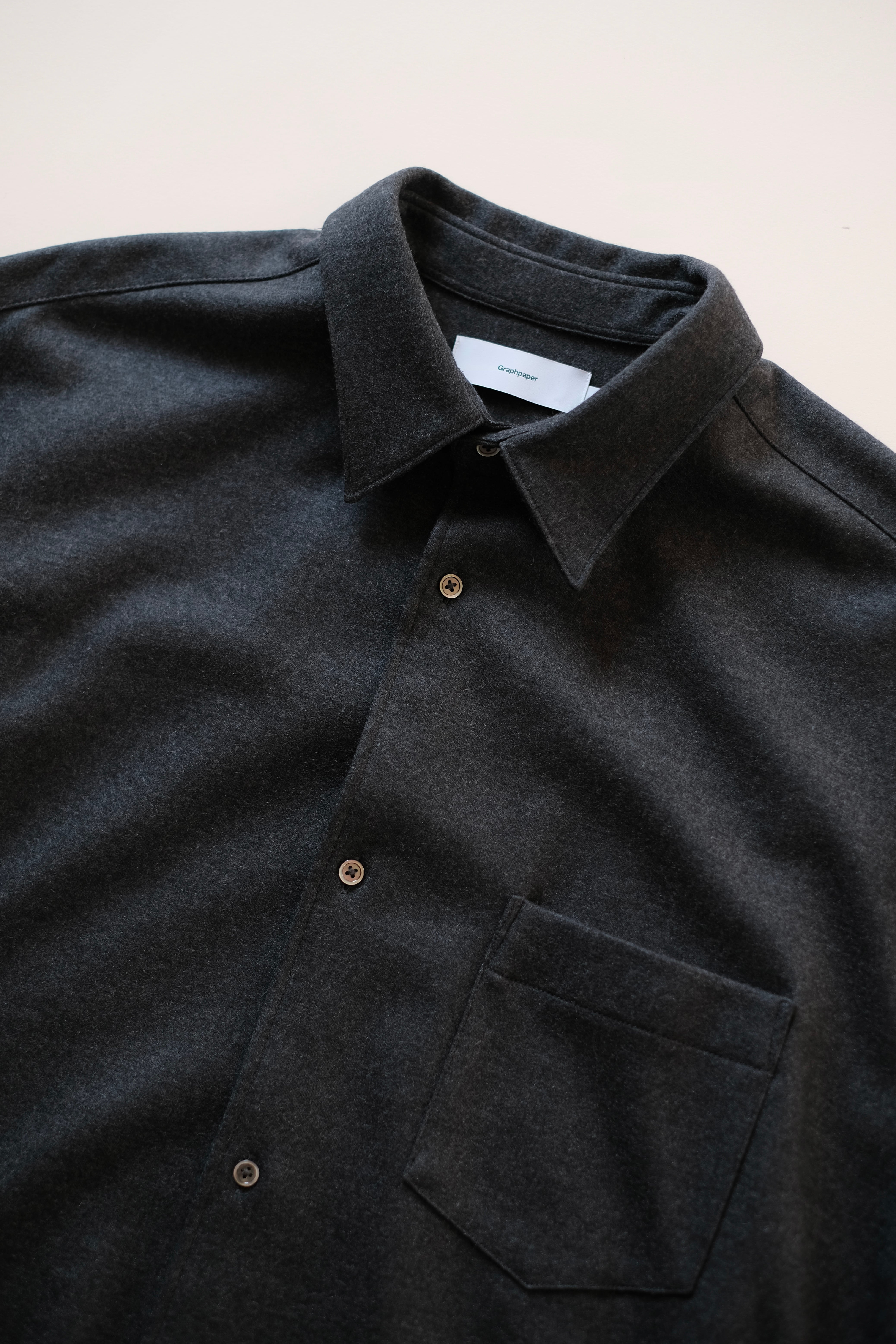 Graphpaper / Wool Smooth Flannel Oversized Regular Collar Shirt