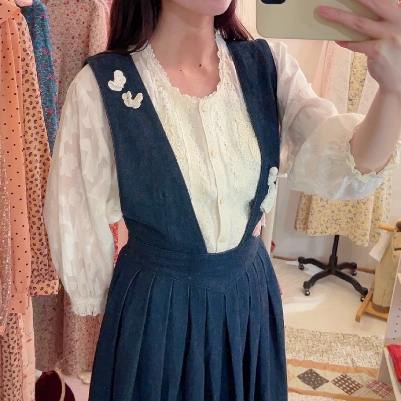 remake ✂︎ fairy's outing denim jumper skirt