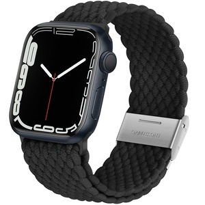 【在庫処分】Anlinser アップルウォッチ バンド コンパチブル Apple Watch バンド 42mm 41mm 40mm 38mm、調整可能なバックルを備えた弾性スポーツバンド iWatch SEシリーズ11 10 9 8 7 6 5 4-1に対応、黒