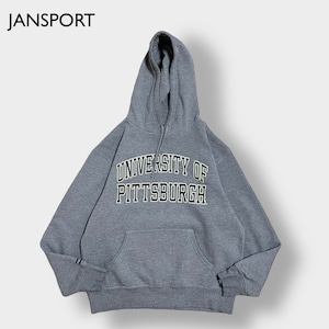 JANSPORT MEXICO製 カレッジパーカー カレッジロゴ アーチロゴ プルオーバー スウェット フーディー M グレー ピッツバーグ大学 University of Pittsburgh ジャンスポーツ us古着