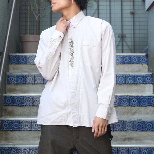 EU VINTAGE GRATZ EMBROIDERY DESIGN TYROLEAN SHIRT/ヨーロッパ古着刺繍デザインチロリアンシャツ