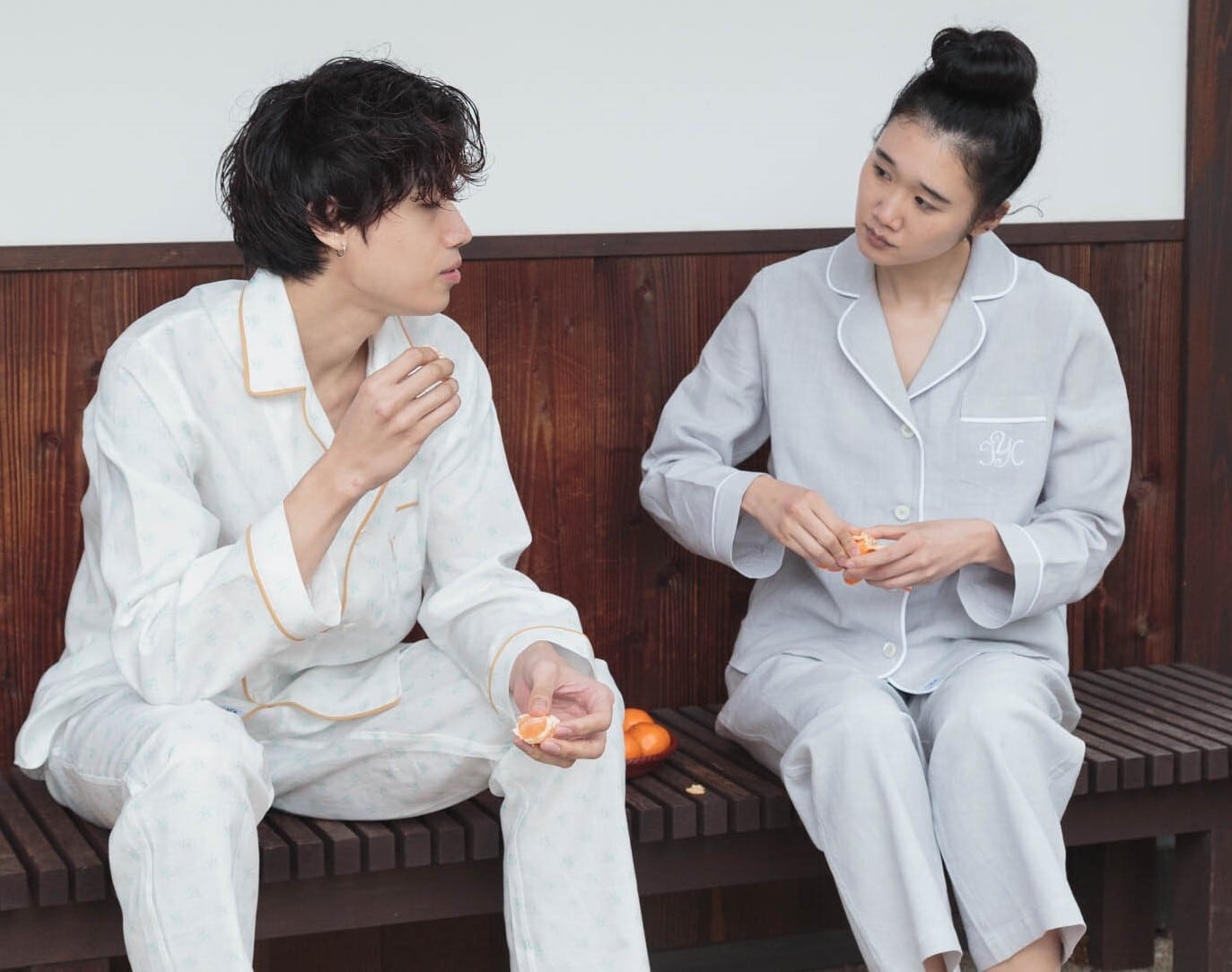 フランスリネンパジャマ　レディースM　日本製　リネン高騰の中お安くしています！ フランスリネンパジャマ レディースM 日本製 リネン高騰の中お