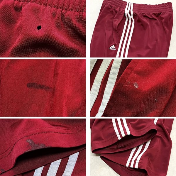 1点物◇アディダスadidasライン入りエンジ色ジャージパンツ古着メンズ